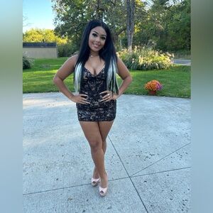 Cindy Lace Sequin Mini Party Dress